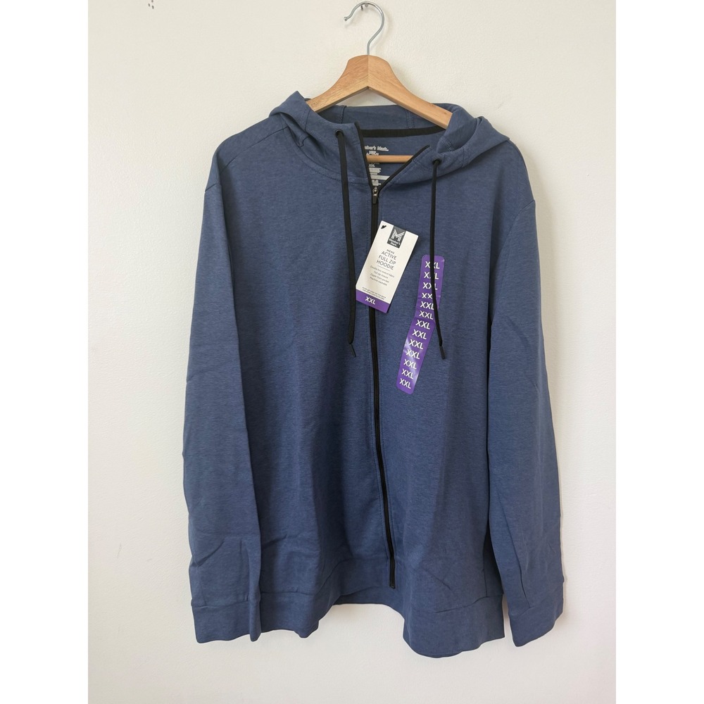 Member's Mark Men's Active Zip-Up Hoodie – Blue – Size XXL – NWT